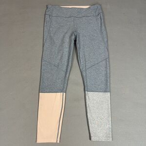 Outdoor Voices 7/8 Dipped Colorblock Leggings Size Large Light Blue Gray Pink